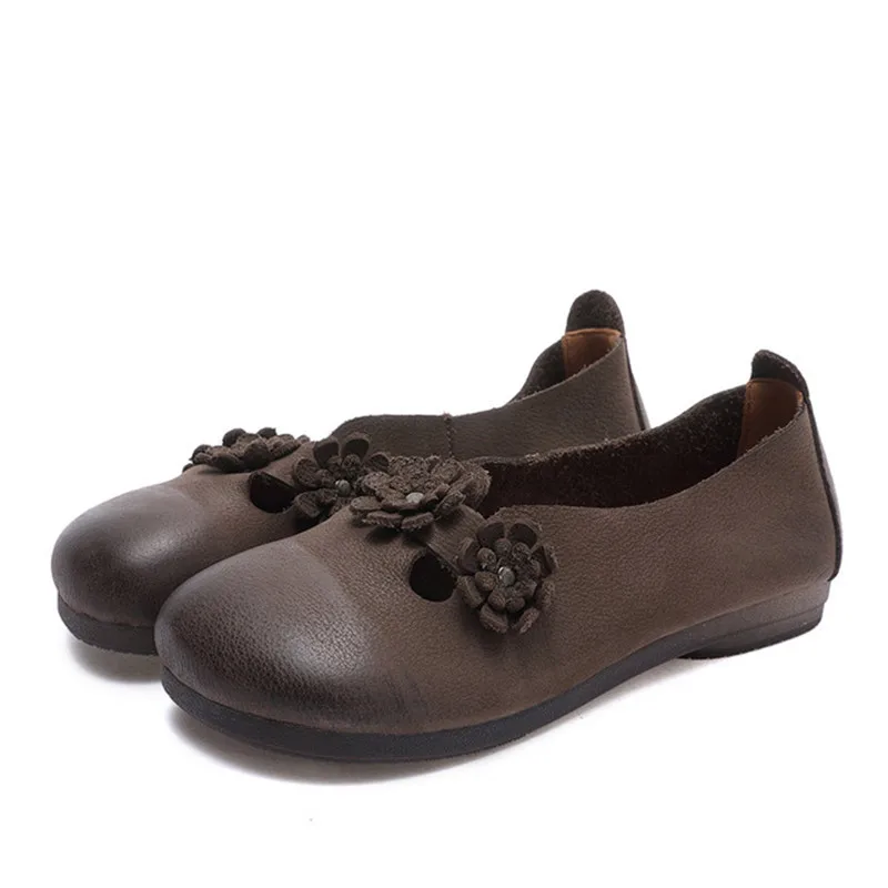 

"Женские Кожаные Туфли Мэри Джейн с круглым носком на плоской подошве, женские удобные туфли Джокер, женские повседневные туфли, #39's