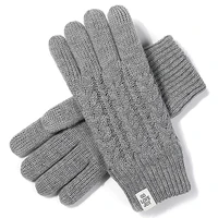 winter knitted gloves woman touch screen gloves knit full finger racing mtb driving gloves thicken warm wool cashmere solid
