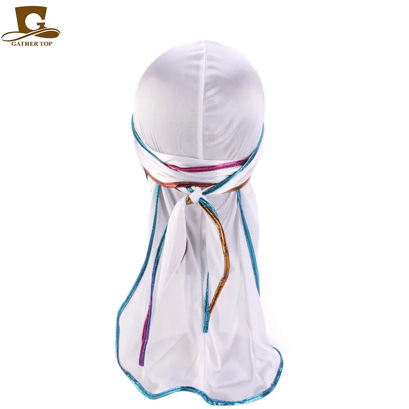 Новинка летняя мужская шелковая бандана тюрбан шляпы парики Doo Мужская атласная