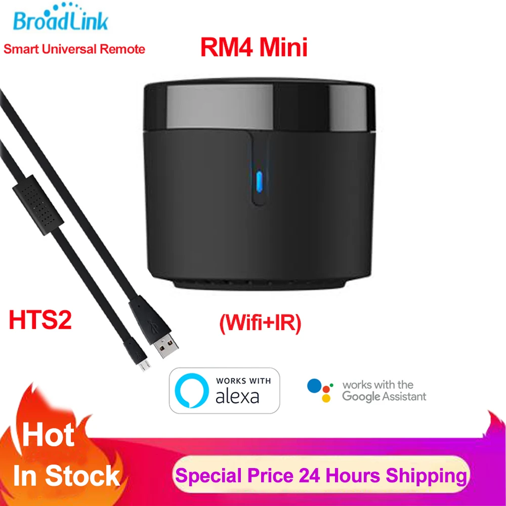 

2021 Broadlink RM4 Mini Universal Wireless Wifi IR Remote Controller Smart IR Remote Control Work with Alexa Google Home HTS2