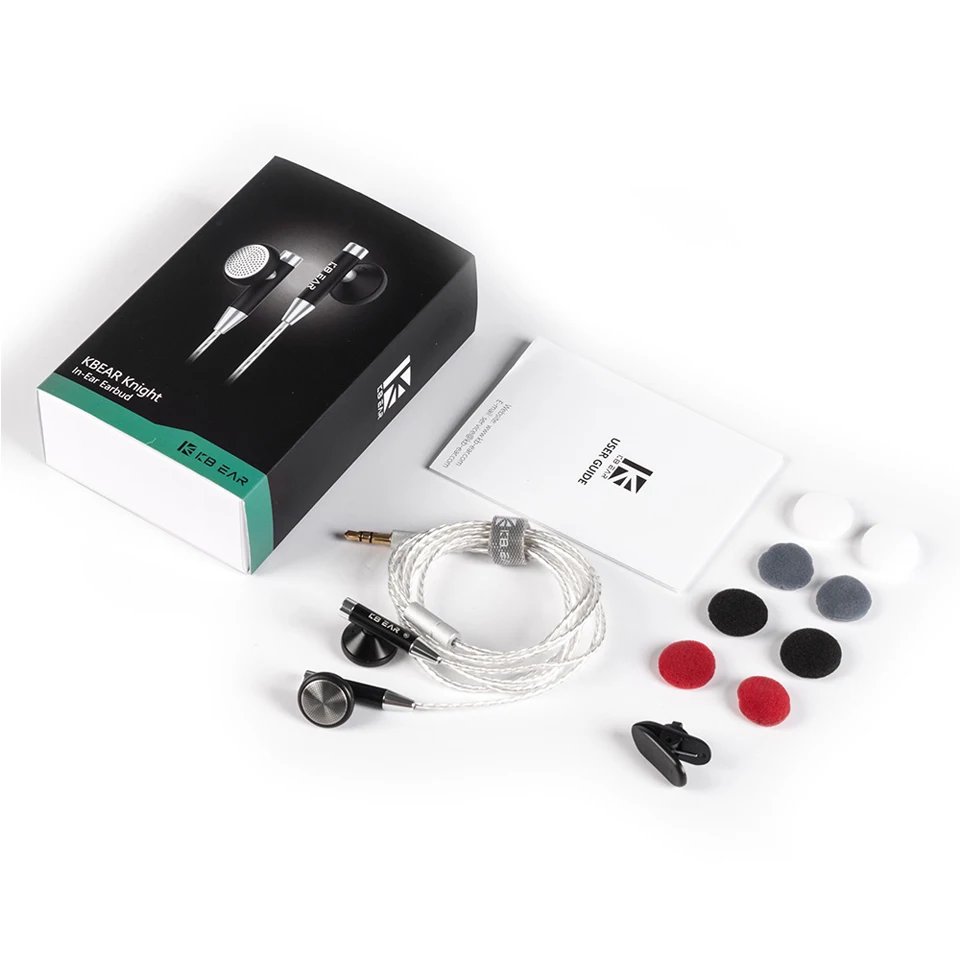 Knight In Ear Проводные металлические наушники Kbear Hifi гарнитура с посеребренным