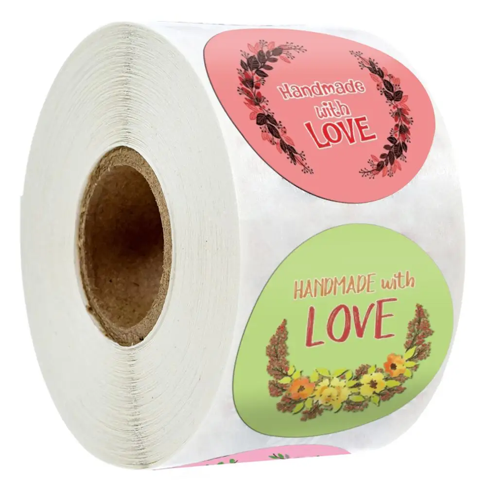 

500 шт/рулон, наклейки ручной работы с цветами для свадьбы, подарок на день детей, милые детские наклейки