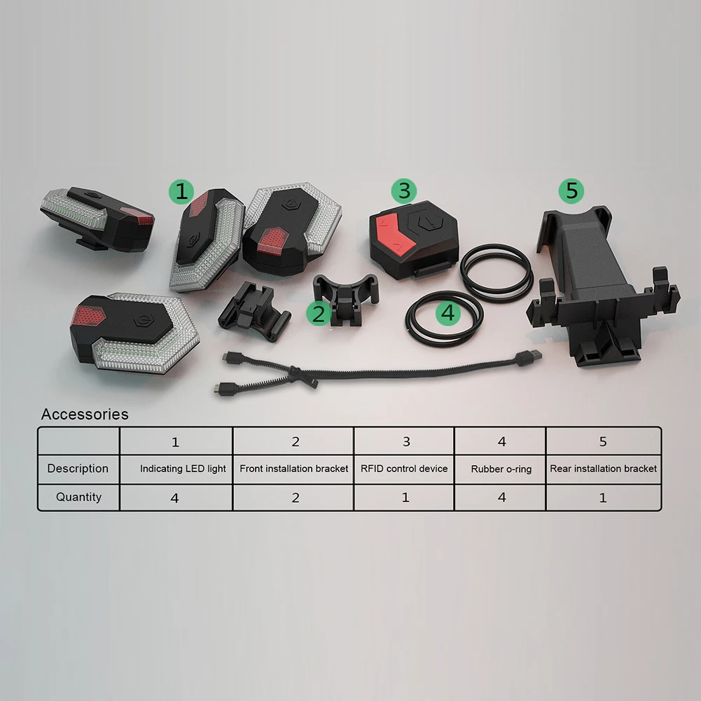 

1 Set Bike Turn Signals Front and Rear Light with Smart Wireless Remote Control Bike Tail Light For Cycling Safety Warning Light