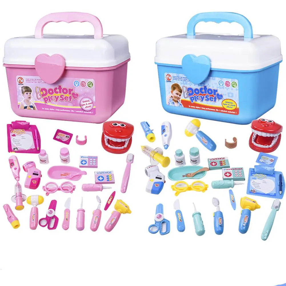 

Набор медицинских игрушек для детей, коробка для имитации лекарств, забавные наборы для ролевых игр для медсестер, 25 шт.