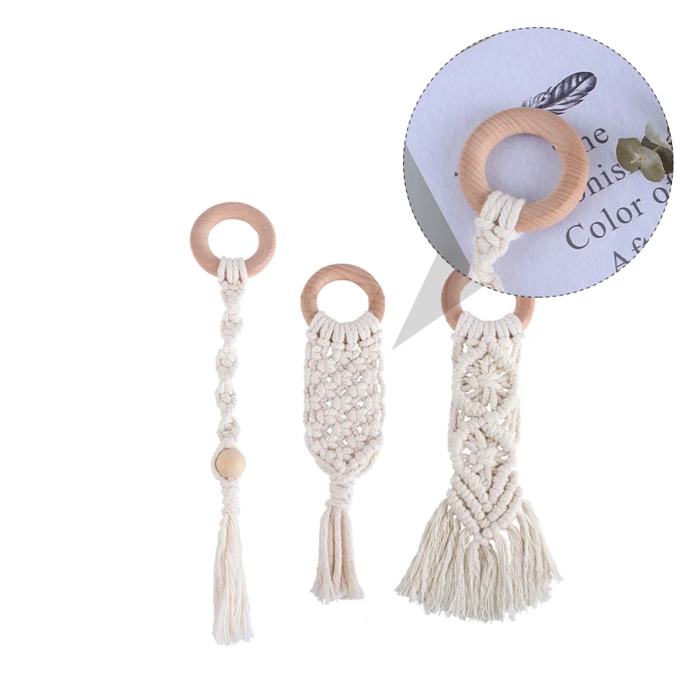 

3 Pcs Infant Teether Baby Chewing Cotton Rope Teeth Grinding Stick