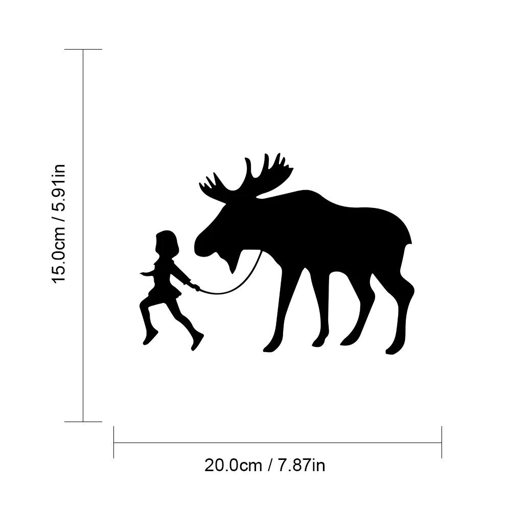 

20cm X 15cm Car Stickers "The Elk Goes with You" Decals Funny Styling Black White Color PVC