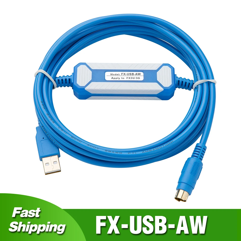 

FX-USB-AW For Mitsubishi FX Serials FX3U/ FX2N/FX1N/FX0/FX0N/FX0S/FX1S PLC Programming Cable PLC Download Cable Fast ship