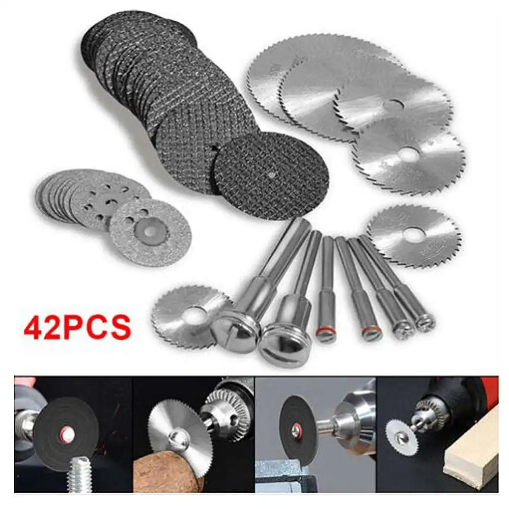 

42-Piece Diamond Cutting Blade Wheel Saw Blade Set Rotary Tool Drinder Metal Cut Off Disc Tool Supplies