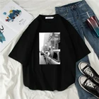 Модная летняя футболка унисекс с короткими рукавами и круглым вырезом, с принтом ламы в такси на Таймс-сквер, INS, Повседневная футболка в стиле Харадзюку