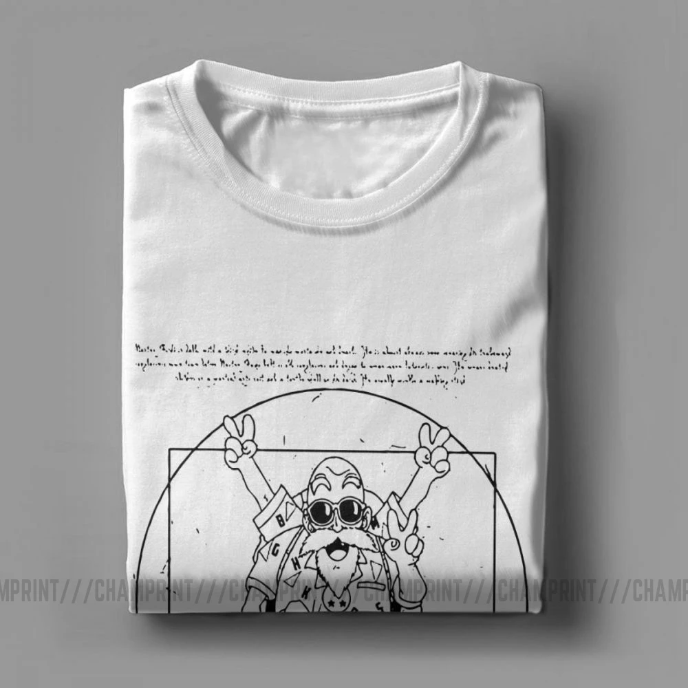 Мужская футболка Vitruvian Roshi Dragon Ball Z, забавная футболка из чистого хлопка с коротким рукавом, футболка Goku Super Saiyan Vegeta Dbz, футболка в стиле Харадзюку