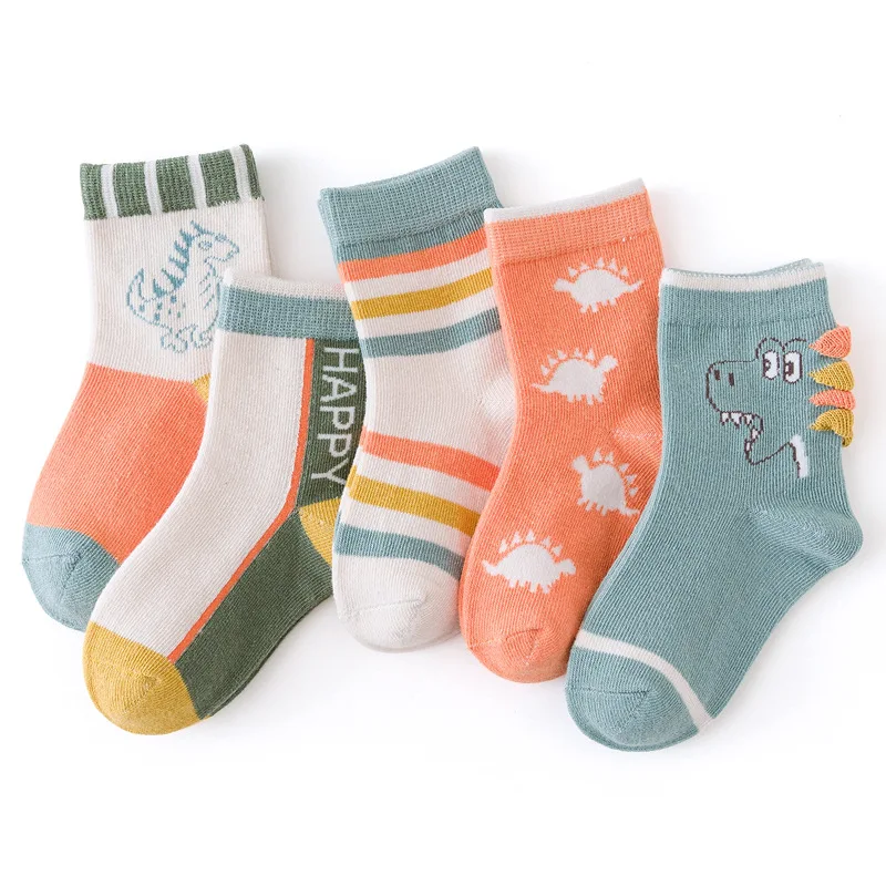 5 Pairs/Lot Fashion Children's Soft Cotton Socks For Teens Boy Girl Baby Cute Cartoon Warm Set 1 12Y Autumn Winter Kids CN|socks boys|kids cotton