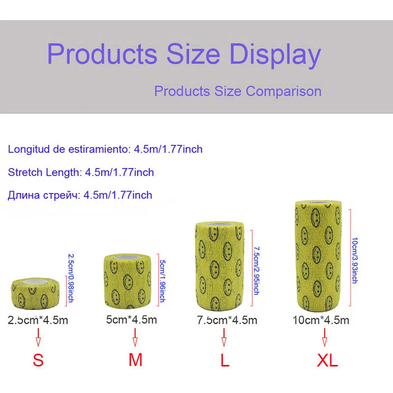 1 шт. медицинская самоклеящаяся эластичная лента с принтом 4 5 м | Спорт и
