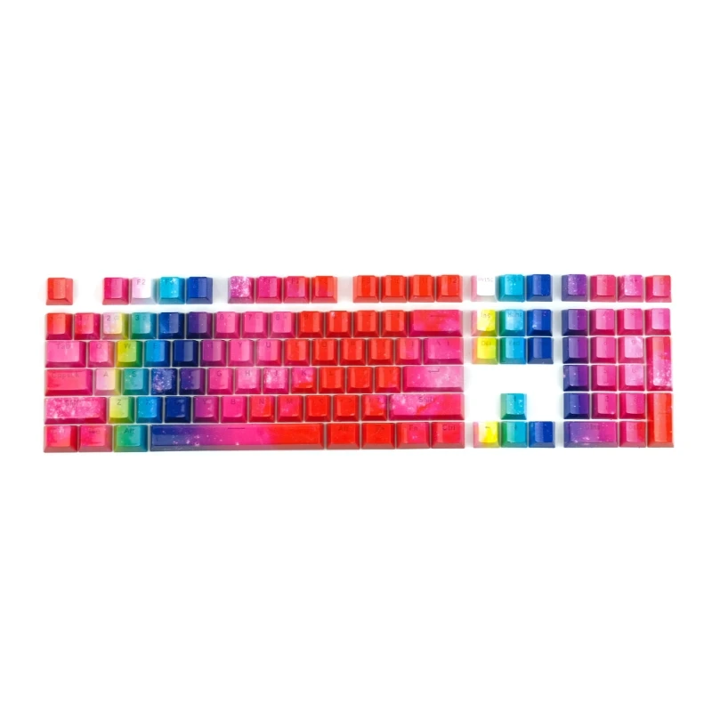 

PBT Keycaps Backlit Rainbow Cherry MX Keycap Set Doubleshot OEM Profile 108 Keys