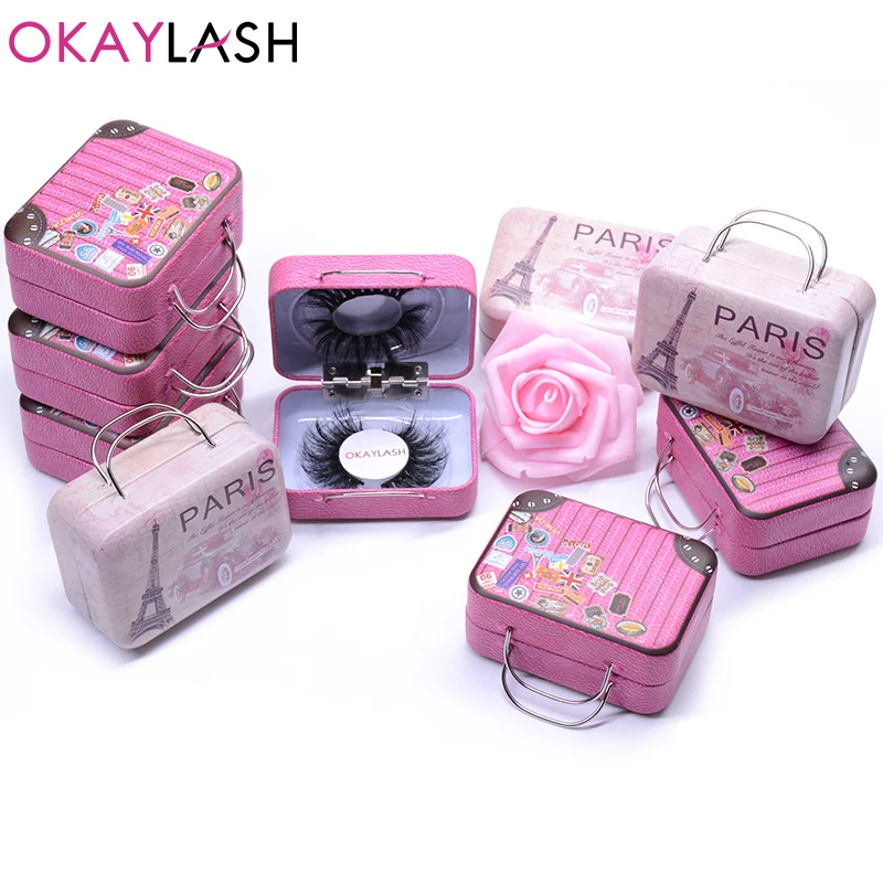 OKAYLASH 2020 новейший дизайн стальной чемодан для ресниц милый упаковка модный мини