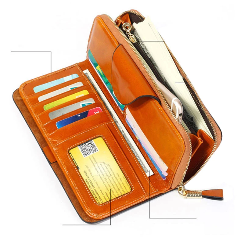 Лидер продаж женские кожаные кошельки Женский кошелек на молнии из натуральной