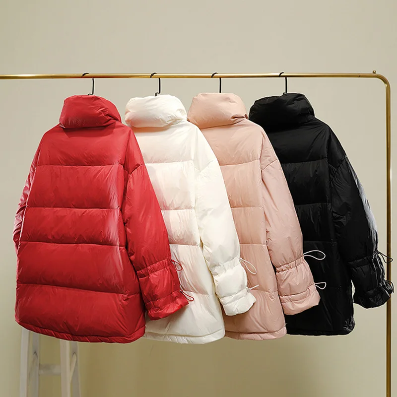 Куртка Janveny 90% на белом утином пуху женское толстое длинное зимнее пальто женские