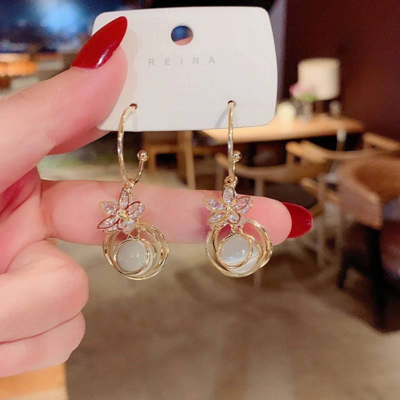 Женские серьги-гвоздики в стиле ретро серьги с длинными подвесками виде темных