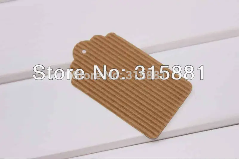 Бирка из крафт бумаги Подарочная бирка материал гофрированной 4 5x8 см 300