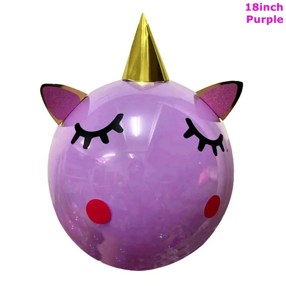 Round Balloons 4 Taoup 1 шт. ручной мультфильм Единорог воздушный шар из фольги аксессуары для животных милый счастливый Единорог День рождения Сувениры Единорог воздушные шары - Цвет: Round Balloons 4
