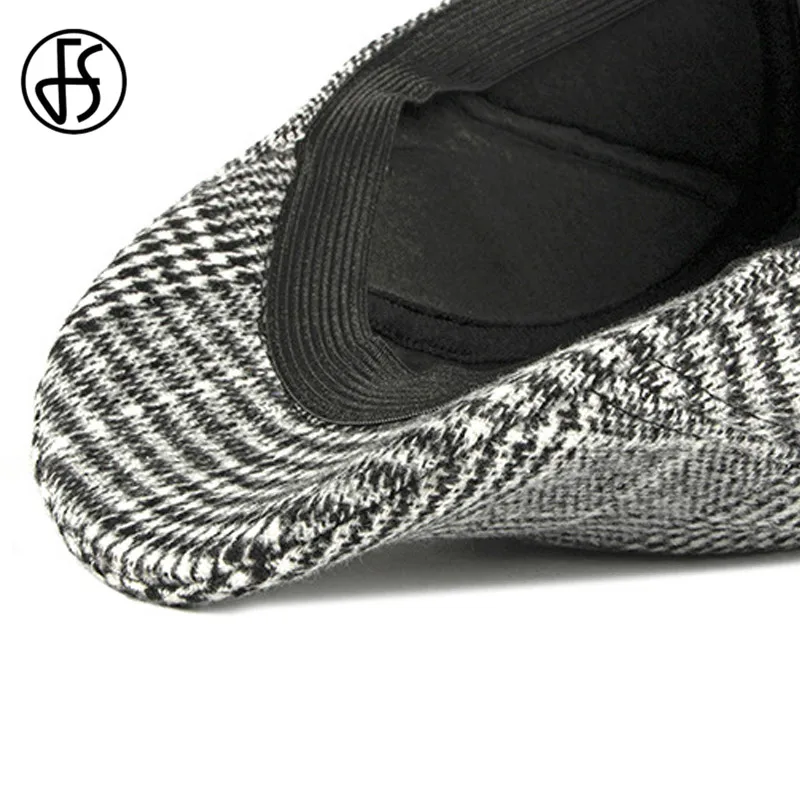 Шерстяной берет FS для мужчин и женщин регулируемые плоские черные береты в