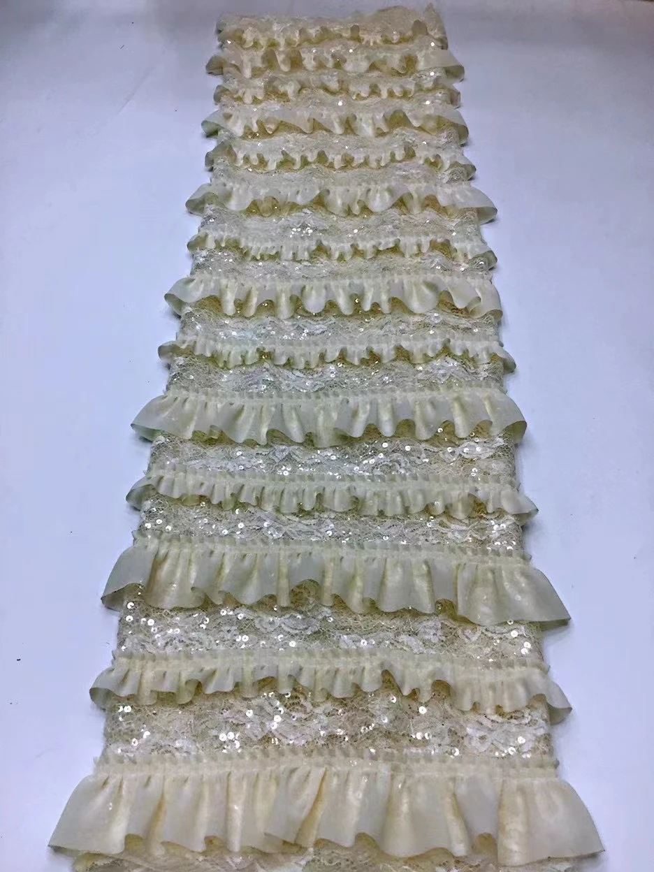 

Lace Fabric 2021 Latest French Embroidered Tulle Lace Africa Sequins Mesh Lace Fabric Sewing For Party Wedding Dress Top Quality