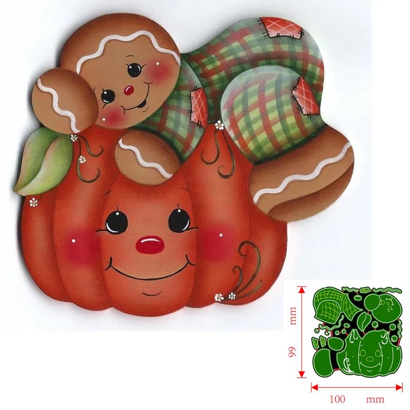 

Металлические Вырубные штампы, имбирный человек, Хэллоуин, скрапбукинг, рельефное тиснение