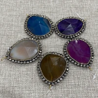 natural agate stone pendant colorful irregular shape pendant for jewelry making diy necklace earrings accessories reiki heal