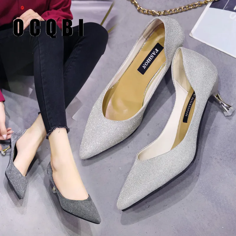 2019 г. Женская свадебная обувь модельные туфли женские блестящие туфли-лодочки на