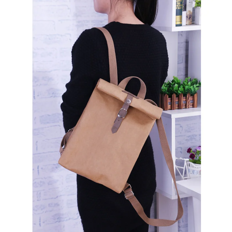

Unisex Backpack New Kraft Paper Student School Bag Multifunctional Large Capacity Washable Tear-resistant Environmentally