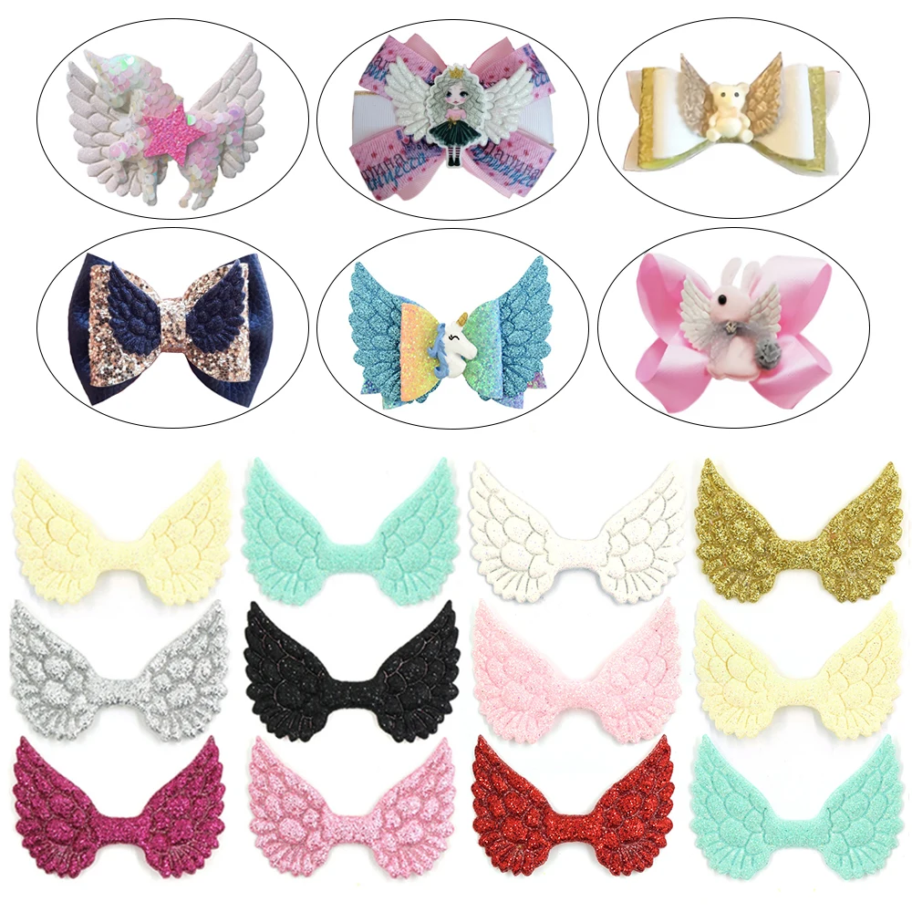 20 шт. блестящие патчи в виде ангельских крыльев разноцветные с блестками для
