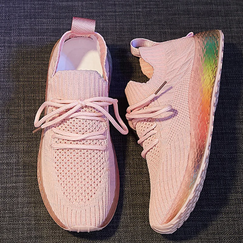 Женские теннисные кроссовки на платформе розовые бежевые оранжевые или белые из