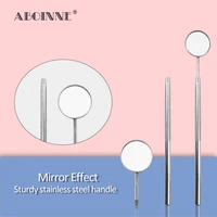 abonnie magnifying checking eyelash extension grafting mirror stainless steel handle mouth oral teeth care eyelashes makeup tool