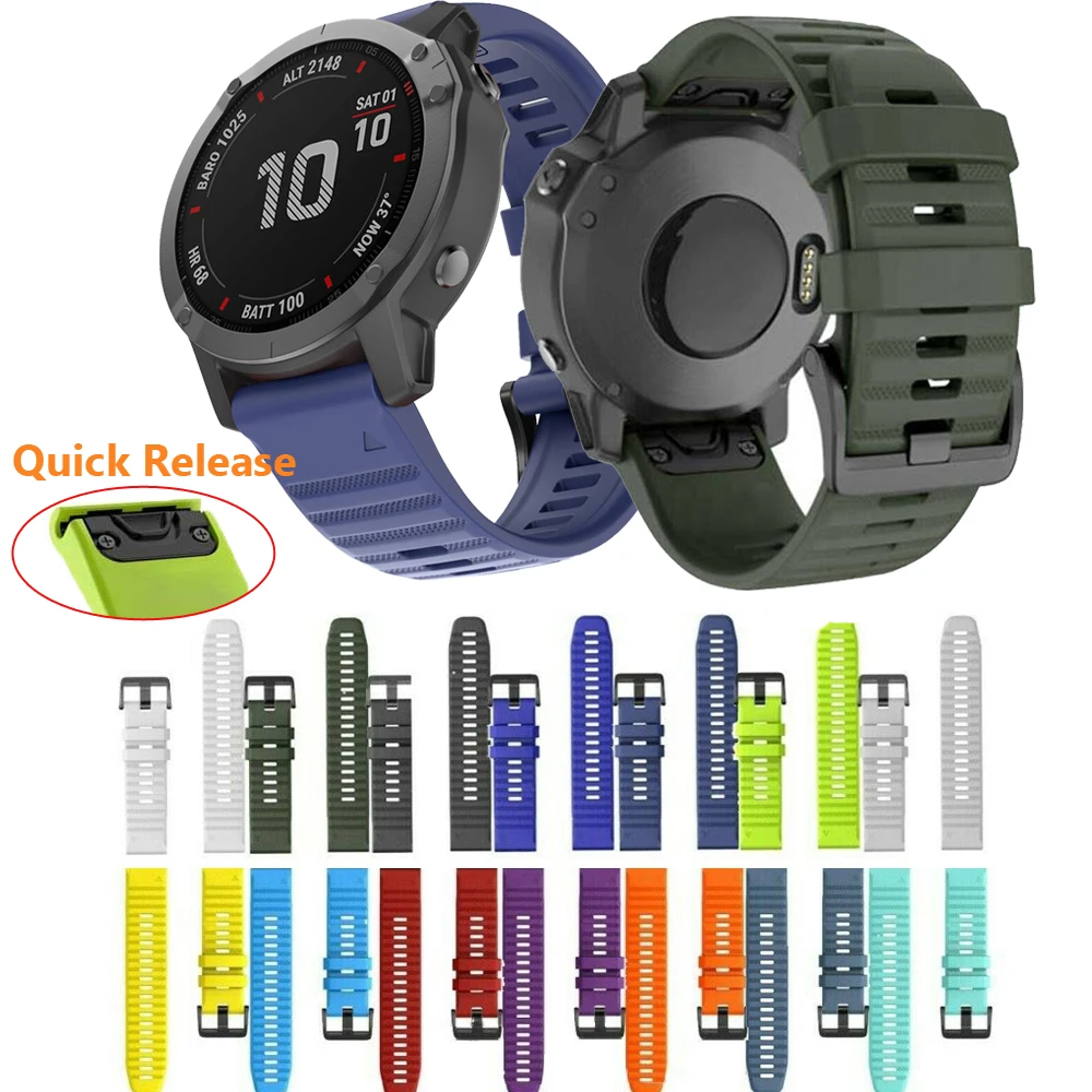 Ремешок силиконовый для наручных часов Garmin Fenix 6 6X Pro 5 5X Plus|Смарт-аксессуары| |