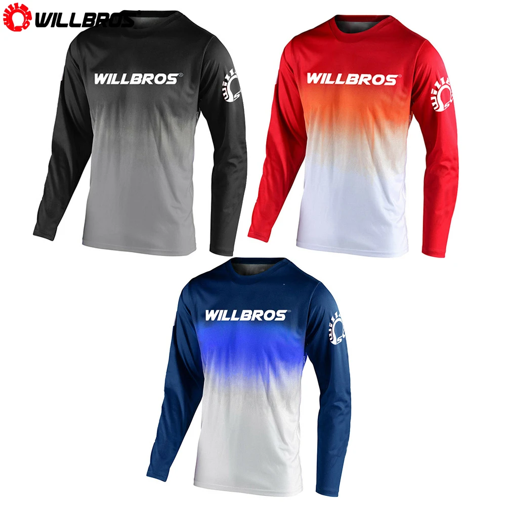 Летняя мужская футболка Willbros с длинным рукавом для езды на горном велосипеде |