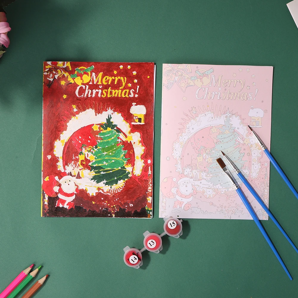 Рождественская серия открыток сделай сам Картина маслом поздравительная