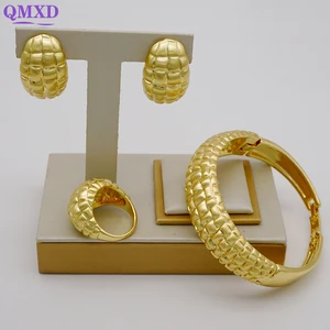 Image for Latest Design 24K Dubai Gold Jewelry Set Earrings  