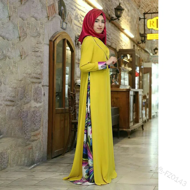 Мусульманское платье Eid Fashion мусульманское женское длинное Abaya халат Musulmane Longue