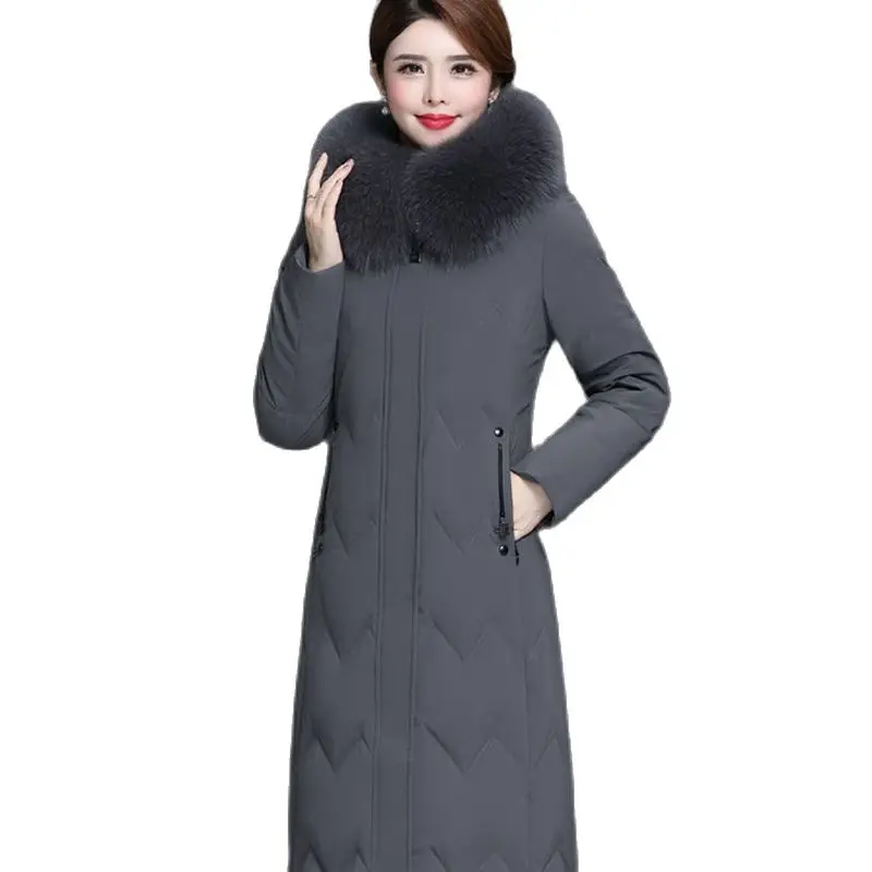

2022 New Women's Down jacket Long White Duck Down Outerwear Winter Cold Resistance Warm Fox Fur Collar Parka Fashion Overcoat