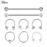 miqiao 8 pieces set nose ring eyebrow nails lip nails long rod industrial ear studs piercing body jewelry