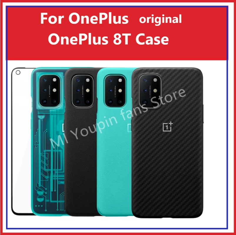 

KB2001 официальные Защитные чехлы для OnePlus 8T чехол настоящий оригинальный песчаник силикон нейлон углеродный бампер