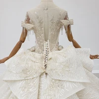 HTL1669 Luxury And Elegant High-End Atmosphere Beading Crystal Bow Tassel Wedding Dress 2020 lorie wedding dress