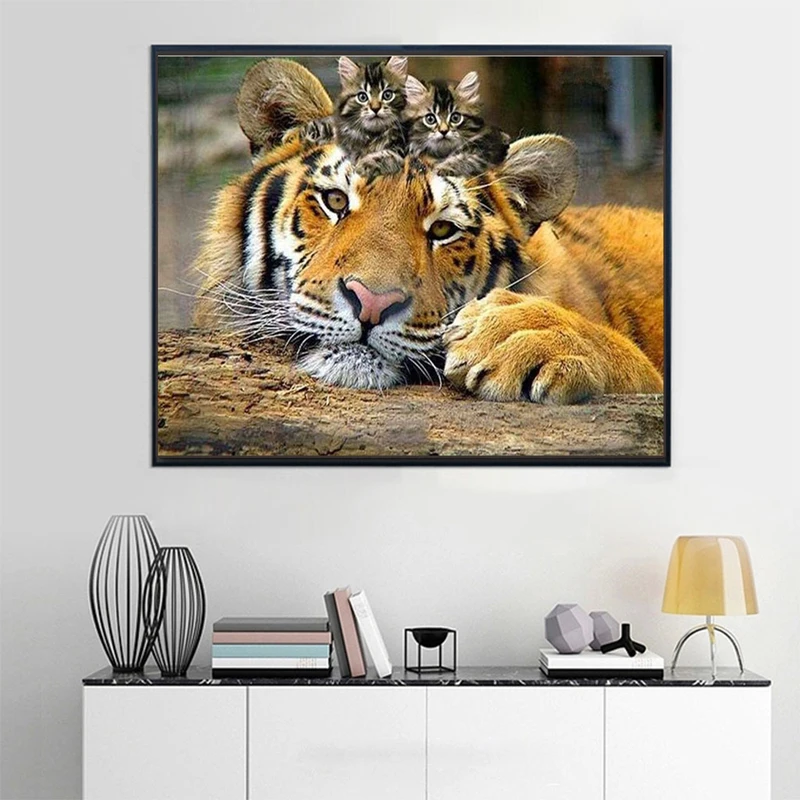 Набор для алмазной вышивки с изображением тигра | Дом и сад