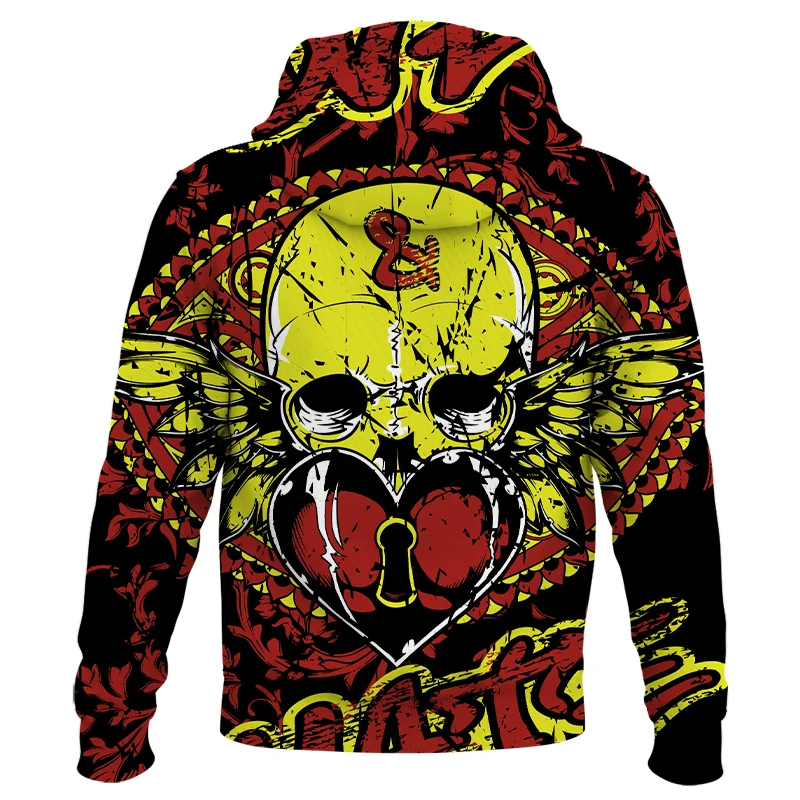 Мужской свитер с 3D-принтом черепа в стиле хип-хоп Осенний оригинальный мужской