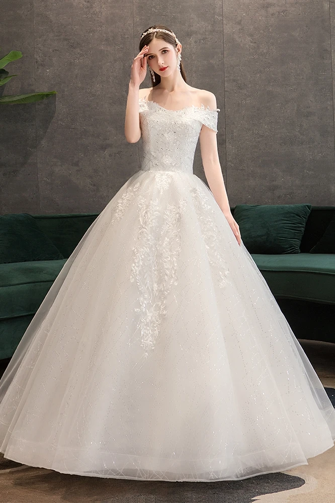 

LAMYA Wedding Dress New Bridal Off-shoulder Mori Immortal Dreamy Bridal Gown Dress Lace Princess Ball Gown Vestidos De Novia