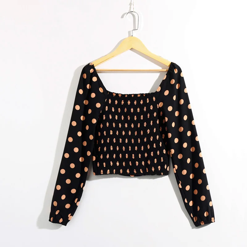 

Dot shirt female summer casual shirt printing Slim