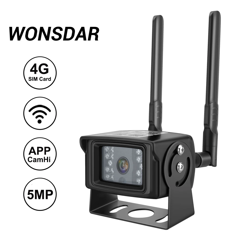 Камера видеонаблюдения Wonsdar 4G SIM карта 1080P 5 МП HD IP Wi Fi металлический чехол для