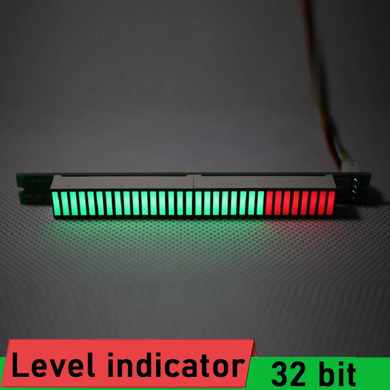

12V 32 bit LED Level indicator power Amplifier Volume music Spectrum Display VU Meter AGC Mode Light Speed rhythm Analyzer
