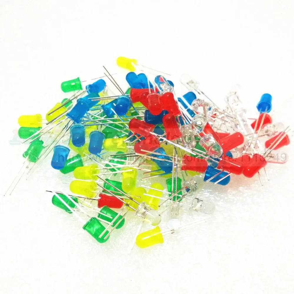 

100pcs F5 5mm LED Diode Light red blue green yellow white luminous diode