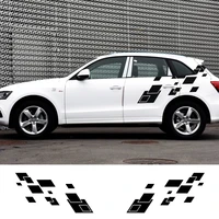 2pcs car door side lattice stickers auto tail decals for audi a3 8p 8v a4 b6 b8 b7 a6 c5 c6 c7 a5 a7 a8 q5 q7 q1 q3 accessories