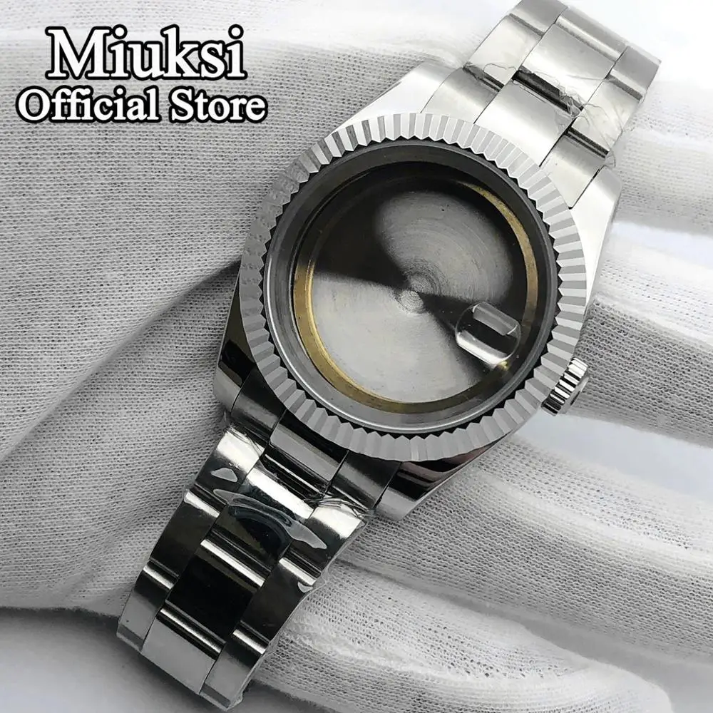 

Miuksi 40mm sapphire glass silver case fit NH35 NH36 ETA 2836 Miyota 8205 8215 821A Mingzhu DG 2813 3804 Seagull ST1612 movement